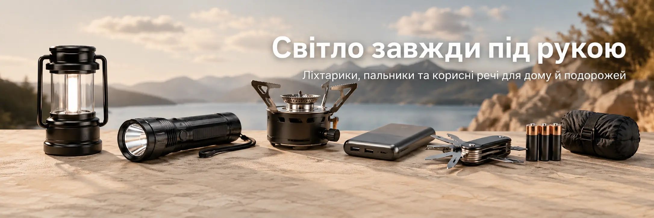 Ліхтарики, пальники та корисні речі для дому й подорожей