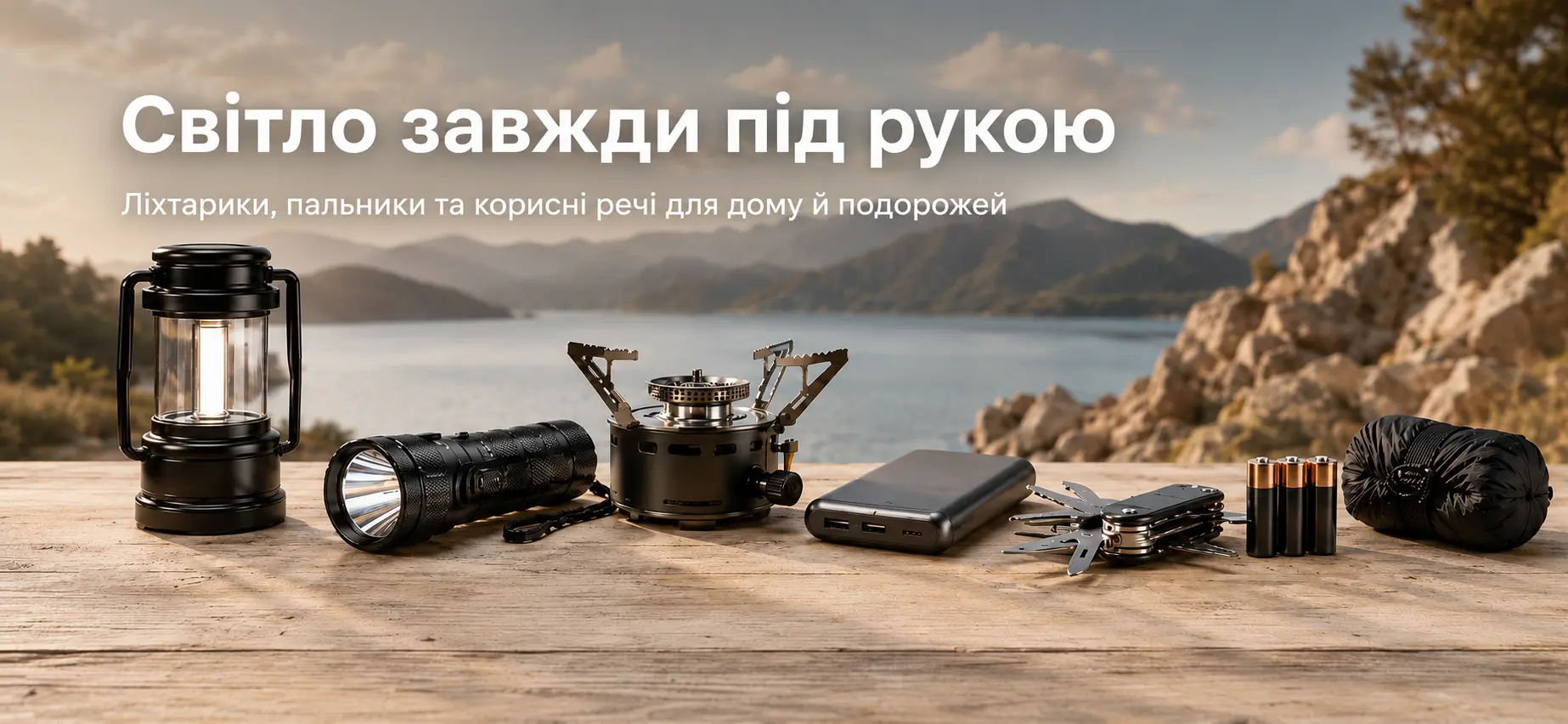 Ліхтарики, пальники та корисні речі для дому й подорожей